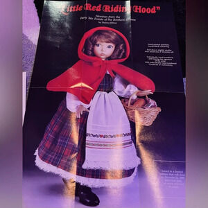 RARE~VINTAGE ~LIL RED RIDING HOOD~PORCELAIN DOLL~GRIM’S~ FAIRYTALE ~